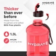 thumbnail image 3 of HYDRATE XL Jug 43 oz Water Bottles - BPA Free, Flip Cap, Ideal for Gym, Large Sports Bottle, Extra Strong Material Water Jug - Frosted Red, 3 of 5