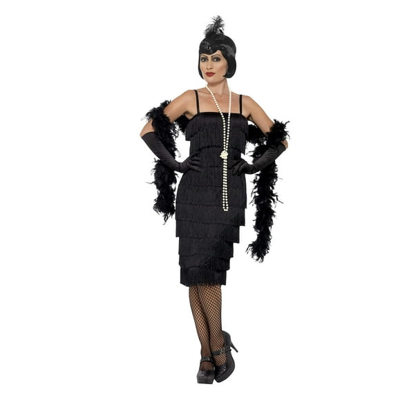 Flapper Costume Adult Black 20s Razzle Small Female Fancy Dress Party Book Week Halloween