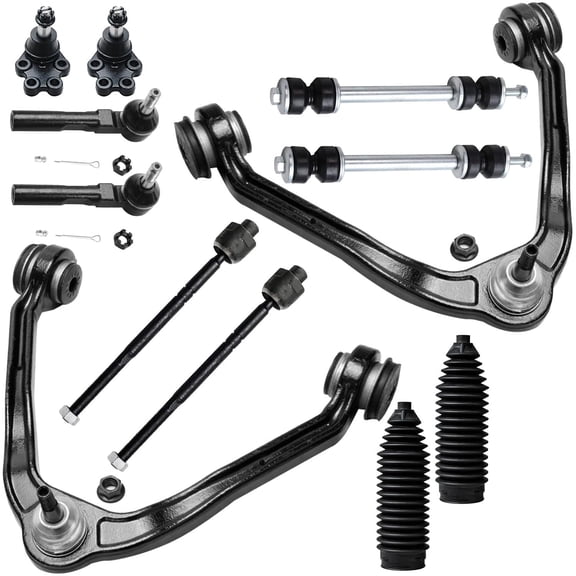 Detroit Axle - 12pc RWD Front Suspension Kit for 1999-2006 Chevy Silverado GMC Sierra 1500, 2 Upper Control Arms 2 Lower Ball Joints 4 Tie Rods 2 Sway Bar Links 2 Boots Replacement