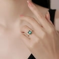 thumbnail image 5 of AFFY Solitaire Engagement Ring, 7X9MM Radiant Shape Zambian Emerald Lab Grown Gemstone & Round Moissanite Wedding Ring for Her In 14K Yellow Gold Over Sterling Silver (2.15 Cttw), Size-7.5, 5 of 7