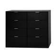 thumbnail image 3 of Miekor Furniture 8 Drawers Dresser for Bedroom, Wood Bedroom Dresser Modern Drawer Chest, 8 Chest of Drawer, Tall Dresser for Closet, Dressers Organizer for Living Room, Closet, Hallway Black MK9301, 3 of 12