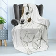 thumbnail image 4 of Jack Russell Soft Flannel Fleece Throw Blanket, Sketch Style Puppy Portrait Pet Shelter Hand Drawn Terrier Design, Cozy Plush for Indoor and Outdoor Use, 50" x 60", Cream and Pale Brown, by Ambesonne, 4 of 5