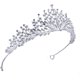 thumbnail image 3 of Corona de cristal, tiara de princesa, accesorios para el cabello de novia, tiara de diamantes de imitación, para niñas y mujeres, bodas, bailes, desfiles, fiestas de cumpleaños, Navidad (plata) Rojo Verde, 3 of 5