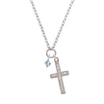 thumbnail image 2 of Delight Jewelry March - Hot Blue Crystal Bicone I Set You Apart Engraved Cross Zoey Necklace, 28", 2 of 4