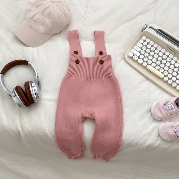 Soft Knit Baby Overalls Jumpsuit With Adjustable Straps For Autumn And Winter Outfits Tween Kids Summer Soft Comfy Cute Teen Basic Pants