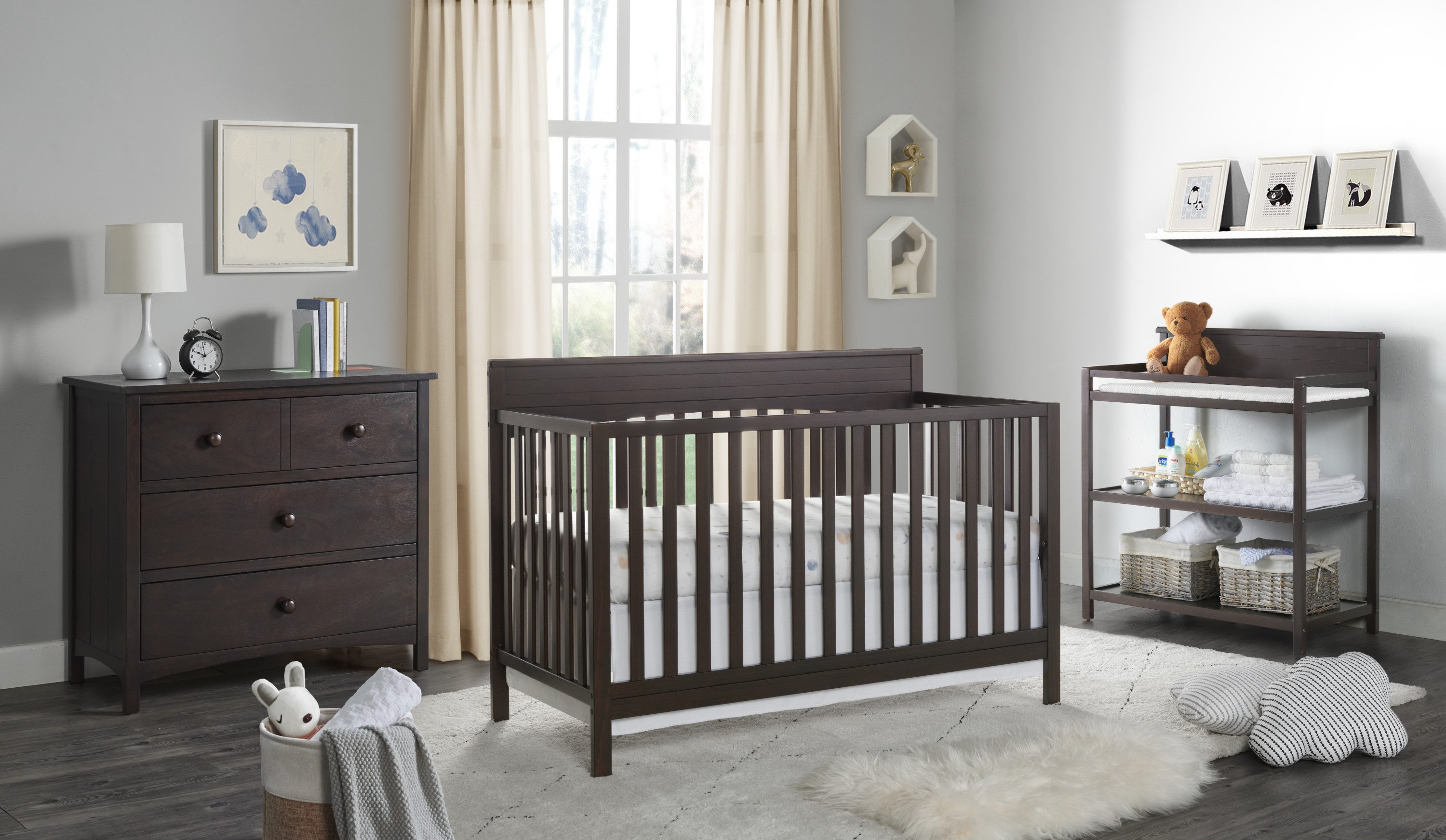 Oxford Baby Harper 4-in-1 Convertible Crib, Espresso Brown, GREENGUARD Gold Certified, Wooden Crib - image 3 of 11
