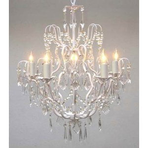 Wrought Iron Crystal Chandelier Chandeliers Lighting H27 X W21 Wrought Iron Crystal Chandelier Chandeliers Lighting H27 X W21 Swag Plug In