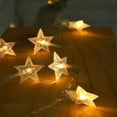 thumbnail image 6 of Star String Lights Battery Operated Waterproof 40 LED 20 FT Star Fairy String Lights with Remote Control for Home, Party, Christmas, Wedding, Garden Decoration, Warm White, 6 of 7
