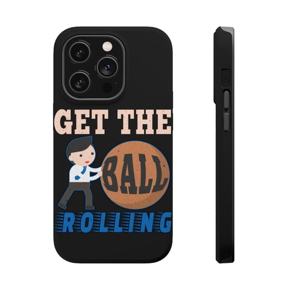 DistinctInk Tough Case for Apple iPhone 15 PRO (6.1" Screen), Compatible with MagSafe Charging - Get The Ball Rolling