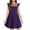 Dark Purple, variant on Arshiner Girls Dress Summer Ruffle Sleeve Mesh A Line Casual Party Dresses with Pockets