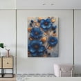 thumbnail image 6 of Xecao Elegant Blue Gold Blooms for Ready-to-Hang Canvas Art 12x16 Inches - Waterproof HD Print Solid Wood Frame for Gifting,Vertical, 6 of 8