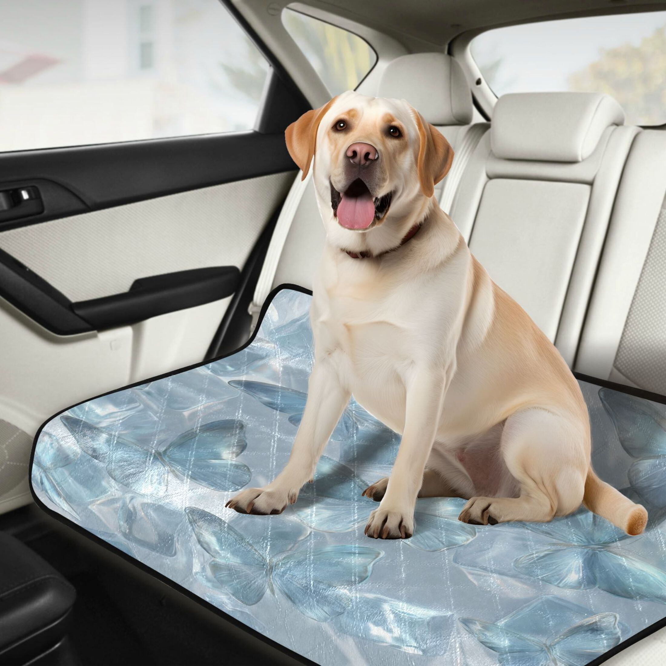 Qxltty Ice Butterfly Cat litter Pads Pet Set of 2 Diaper Mats Center Anti-leakage Layer Absorbent Soft and Comfortable