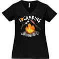 thumbnail image 3 of Inktastic I Love Camping- Campfire, Hot Dog, Marshmallows Women's Plus Size V-Neck T-Shirt, 3 of 5