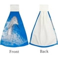 thumbnail image 4 of Hanging Towels 1 Pcs, Dish Towels Dolphin Jump Out of Blue Water Absorbent Hand Towels with Hanging Loop Washcloth for Bathroom Kitchen, 4 of 6