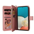 thumbnail image 6 of Phone Case for Samsung Galaxy A53 5G, Galaxy A53 5G Wallet Case, Luxury Folio Flip Leather Cover [Zipper Pocket] [Wrist Strap] [Kickstand] for Samsung Galaxy A53 5G 6.5 inch,Pink, 6 of 9