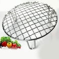 thumbnail image 4 of Grille Ronde en Acier Inoxydable Grille de Cuisson en Filet Barbecue avec Jambe, 4 of 5