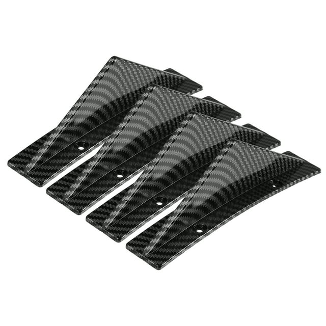 Unique Bargains 4 Pcs Car Diffuser Universal Shark Fin Spoilers Rear Spoiler Wing Diffuser Bumper Lip for Car Carbon Fiber Pattern