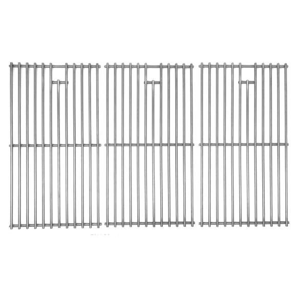 Replacement 304 Solid Stainless Steel Cooking Grates - 18-7/8" x 31-11/16" Total Size (Set of 3)