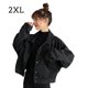 thumbnail image 1 of Abrigo de jean para mujer, manga larga, bolsillo, botón, chaqueta corta, niña, top informal, XXL Yuarrent AP001445-05B, 1 of 7