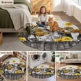 thumbnail image 6 of Vintage Grey Farm Animals Round Area Rugs Collection 5', Rustic Sunflowers Cow Pig Non Slip Indoor Circular Throw Runner Rug Floor Mat Carpet for Living Room Dining Table Bedroom Nursery, 6 of 9