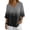 #02Dark Gray, variant on Women's Ombre Gradient Cotton Linen Blouse V Neck 3/4 Sleeve Casual Summer Tunic Tops #02Blue 2XL
