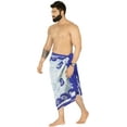 thumbnail image 4 of HAPPY BAY Men's Pareo Regular Surfing Dashiki Sarong Long Swim Beach Wrap One Size Sun, Blue Summer Vacation Aloha, 4 of 5