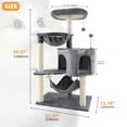 thumbnail image 2 of AIWIKIDE 39.37" Cat Tree Cat Tower with Cat Condo and Big Hammock for Indoor Small Cats,Grey, 2 of 7