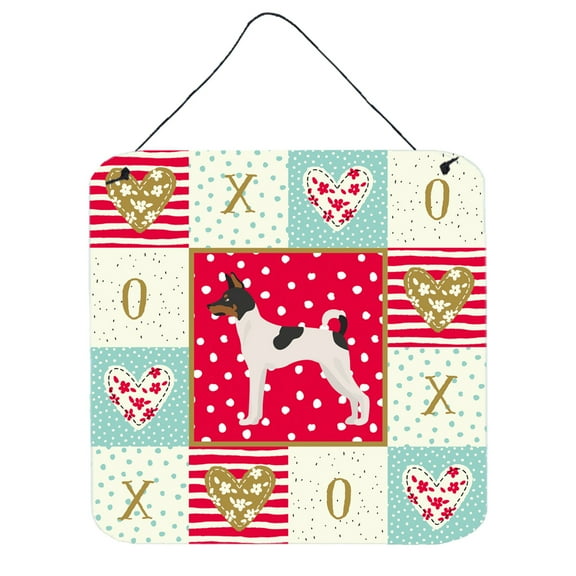 Toy Fox Terrier Love Wall or Door Hanging Prints Red