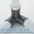 thumbnail image 4 of 11/2" Fittings, 4Pcs 3 Way Elbow Connector Elbow Corner Fitting, Grey, 4 of 7