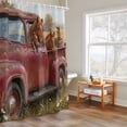 thumbnail image 4 of Farm Horse Animal Shower Curtain, Vintage Red Truck Daisy Brown Tree House Waterproof Shower Curtain Set with 12 Hooks Lightweight Bath Curtains Fabric Bathroom Decor 48x72 Inches, 4 of 9