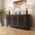 thumbnail image 2 of Furniture of America Cheri Art Deco Solid Wood 4-Shelf Buffet Server, Ash Grey, 2 of 13