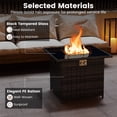 thumbnail image 4 of Costway 32.5" Propane Fire Pit Table Outdoor Wicker Gas Firepit with Stainless Steel Burner Brown, 4 of 10