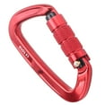 thumbnail image 1 of D Type Carabiner, High Strength Heavy Duty Convenient To Use Easy To Carry And Store Carabiner  For Rock Climbing For Mountaineering For Hiking For Rappelling Red, 1 of 8