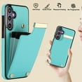 thumbnail image 6 of Card Slots Wallet Case for Samsung Galaxy S23 FE, Dteck Magnetic Leather Pocket Case Shockproof Rubber Cover, Mint, 6 of 7