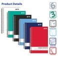 thumbnail image 4 of Better Office Products - 3 subject notebook - spiral-bound - 140 x 241 mm - 150 sheets / 300 pages - wide - assorted (pack of 6), 4 of 6