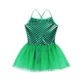 thumbnail image 3 of Aislor Girls Sequins Mermaid Costume Criss Cross Back Fishscale Leotard Tutu Ballet Dress Princess 3-10 Green 6, 3 of 7