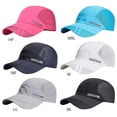 thumbnail image 3 of Black Hombres Mujeres Secado rápido Deportes al aire libre Gorras para correr Gorra de malla de béisbol Gorra con visera, 3 of 5