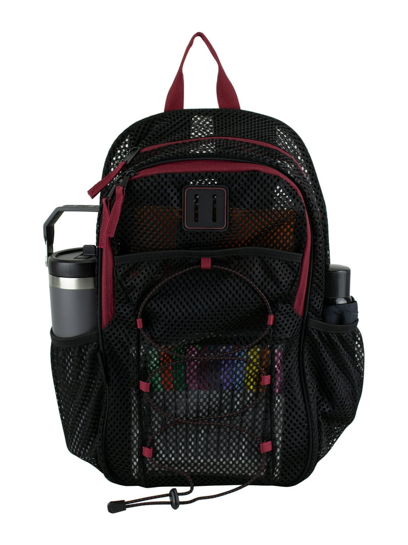 Eastsport Unisex Magna Pro Mesh Backpack Black Tibetan Red Durable
