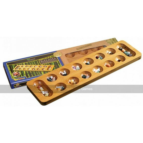 Large 47cm Bamboo Kalaha / Mancala Game by Philos