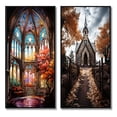 thumbnail image 2 of Designart « Glass Windows Church Stained wall decor II » Ensemble d'Art Mural Encadré pour Église, Ensemble de 2 - Ensemble d'Art Mural Encadré Spirituel Multicolore, Ensemble de 2, 2 of 6