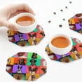 thumbnail image 7 of Lsque Cute doggies Pattern 4" Drink Coasters Set of 6, Leather Absorbent Coasters, Table Coaster Set Decorative Coffee Cup Coasters Housewarming Gift,Octagon, 7 of 7
