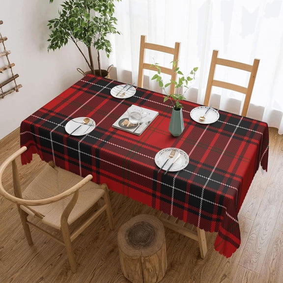 Rectangle Table Cloth, Clan Wemyss Tartan Resistant Washable Tablecloth Decorative Table Cover for Dining, Indoor and Outdoor