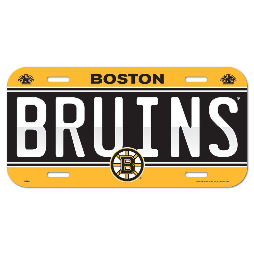 Boston Bruins Official NHL 12 inch x 6 inch Plastic License Plate by