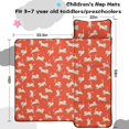 thumbnail image 5 of White Cat and Heart Red Pattern Teens Toddler Nap Mat with Pillow, Sleeping Mat Bag for Preschool Daycare 59"x22", 5 of 6