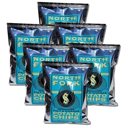 North Fork Potato Chips From Long Island, NY | Salt & Vinegar | 6 Oz - Pack of 6