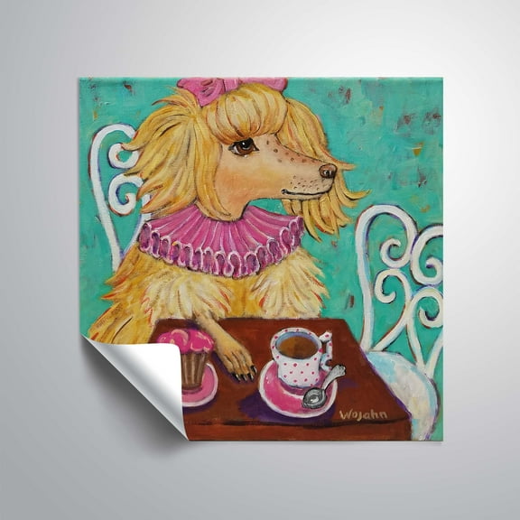 ArtWall Proper poodle, Removable Wall Art Mural by Holly Wojahn