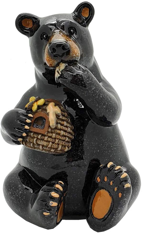 Set of 4 Black Bear Poses Assorted Resin Tabletop Figurines 