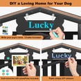 thumbnail image 3 of POAO 31"Heavy Duty Dog Crate Furniture with 360°Wheels,Dog Kennel Indoor for Small Dogs,Wooden Dog Cage with Feeding Window &Name Tag,Brown, 3 of 9