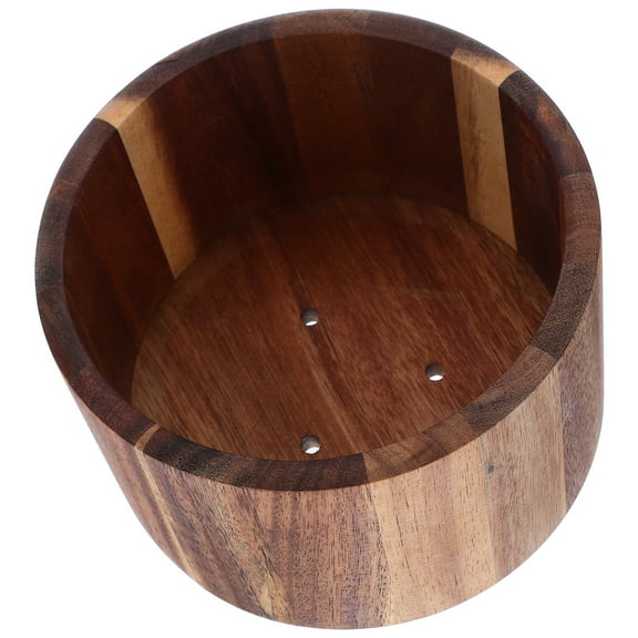 Raindrops Rustic Wood Utensil Holder for Kitchen Countertop with Farmhouse Style Decor