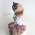 thumbnail image 6 of NIBOLOG Pet Dress Soft V Neck Shoulder Strap Sweet Puppy Cat Spring Summer Print Sling Skirt for Outdoor, 6 of 8